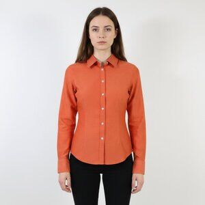 *Hudson Room Orange Fitted Button Up Blouse